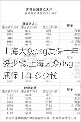 上海大众dsg质保十年多少钱,上海大众dsg质保十年多少钱
